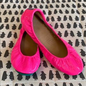 Neon Pop Pink Tieks - LIKE NEW - Authentic